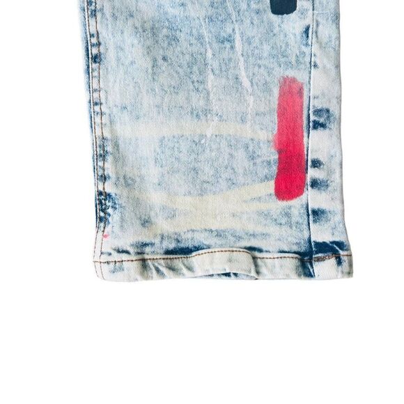 Encrypted Barbados Distressed Skinny Fit Ice Wash Paint Jeans E824583-IW Youth 2 - Picture 10 of 13